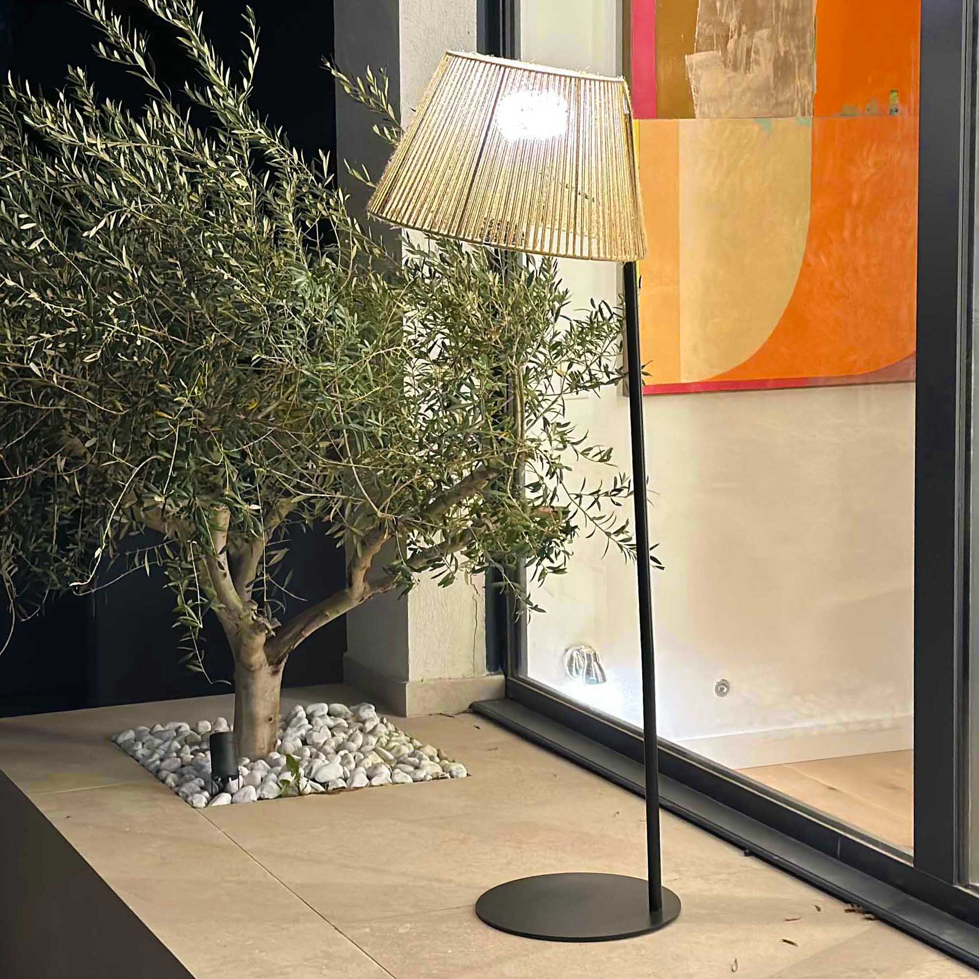 Octavio - Wireless Floor Lamp - Rope - Brown