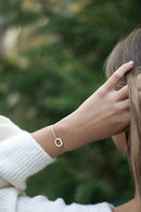 Pulsera Esfera - Rayas Beige y Blancas