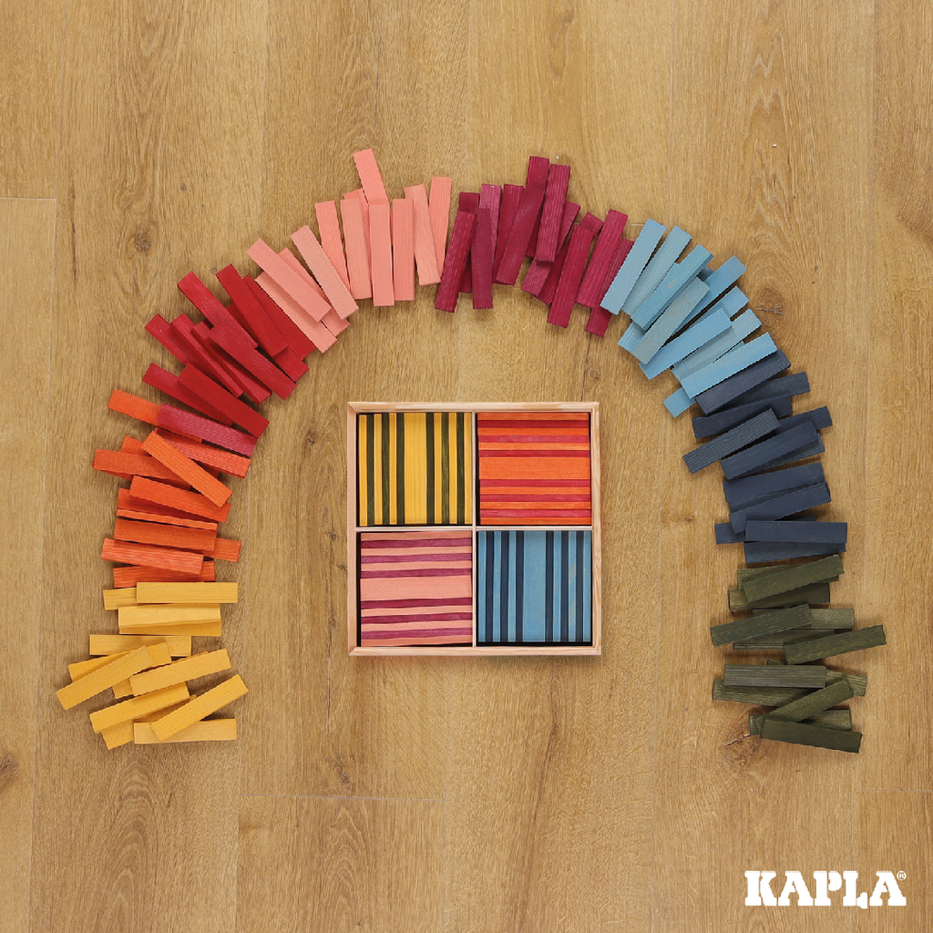 Kapla - Confezione Octocolor - Rosso, Arancione, Giallo, Verde, Celeste, Blu Scuro, Rosa, Viola