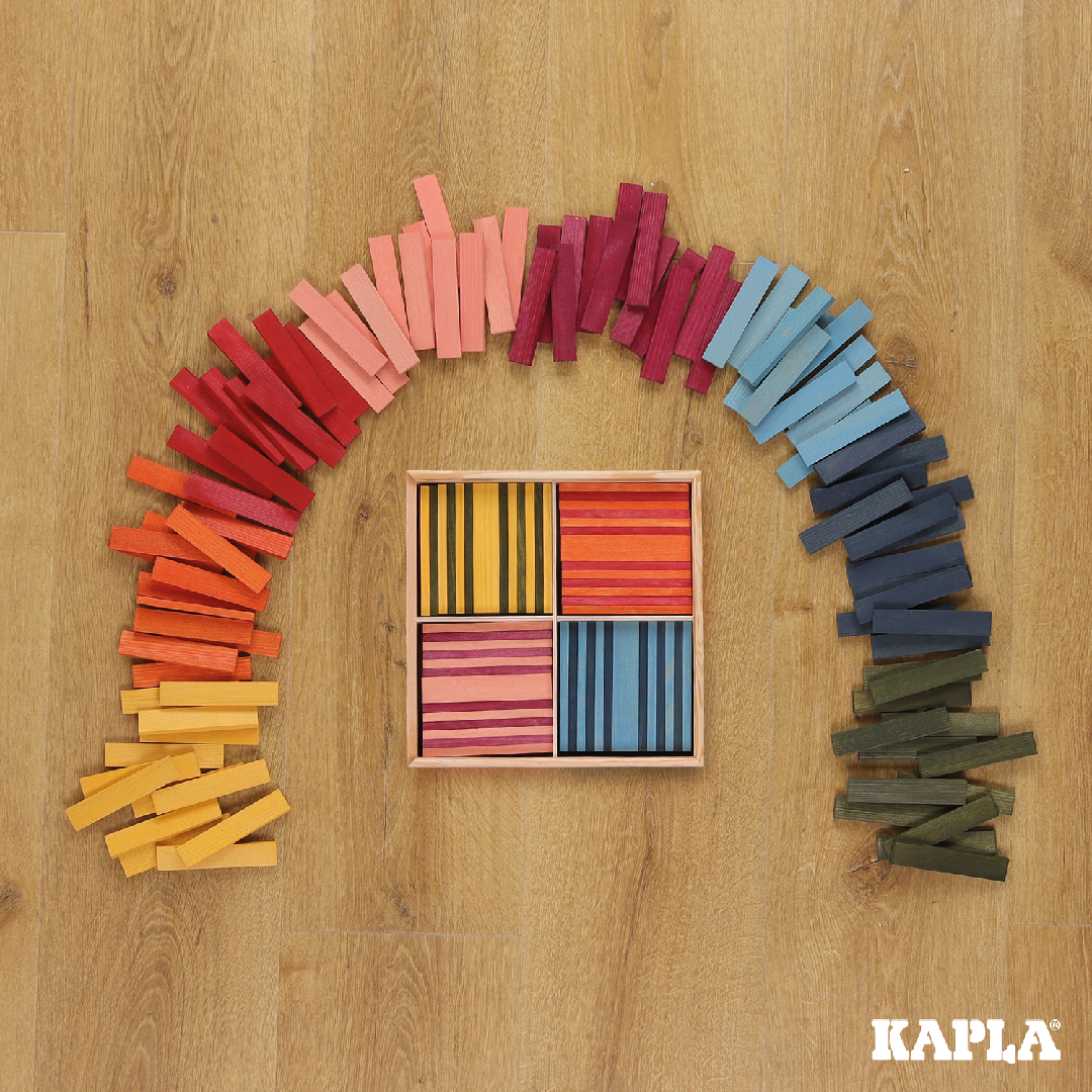 Kapla - Confezione Octocolor - Rosso, Arancione, Giallo, Verde, Celeste, Blu Scuro, Rosa, Viola