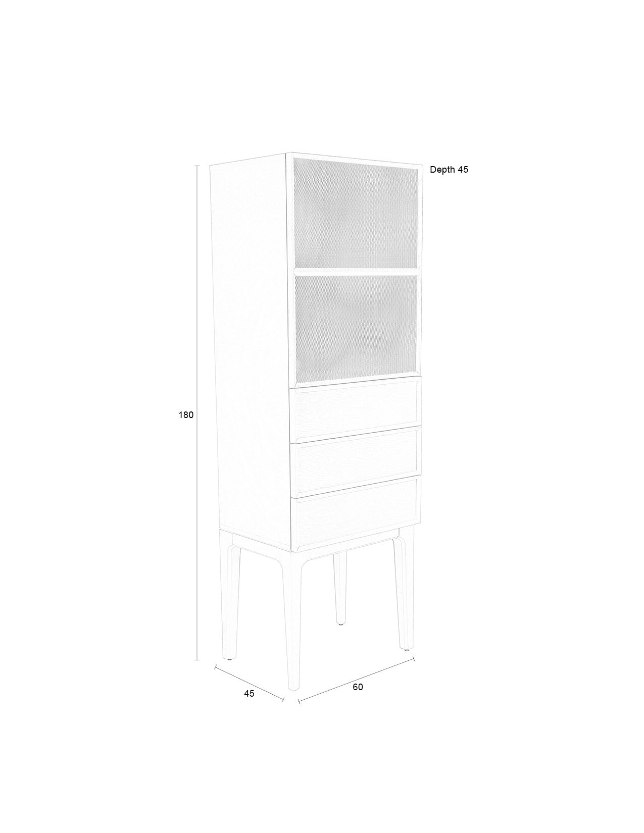June 1 Door 3 Drawers - Wardrobe - Solid Oak - Beige