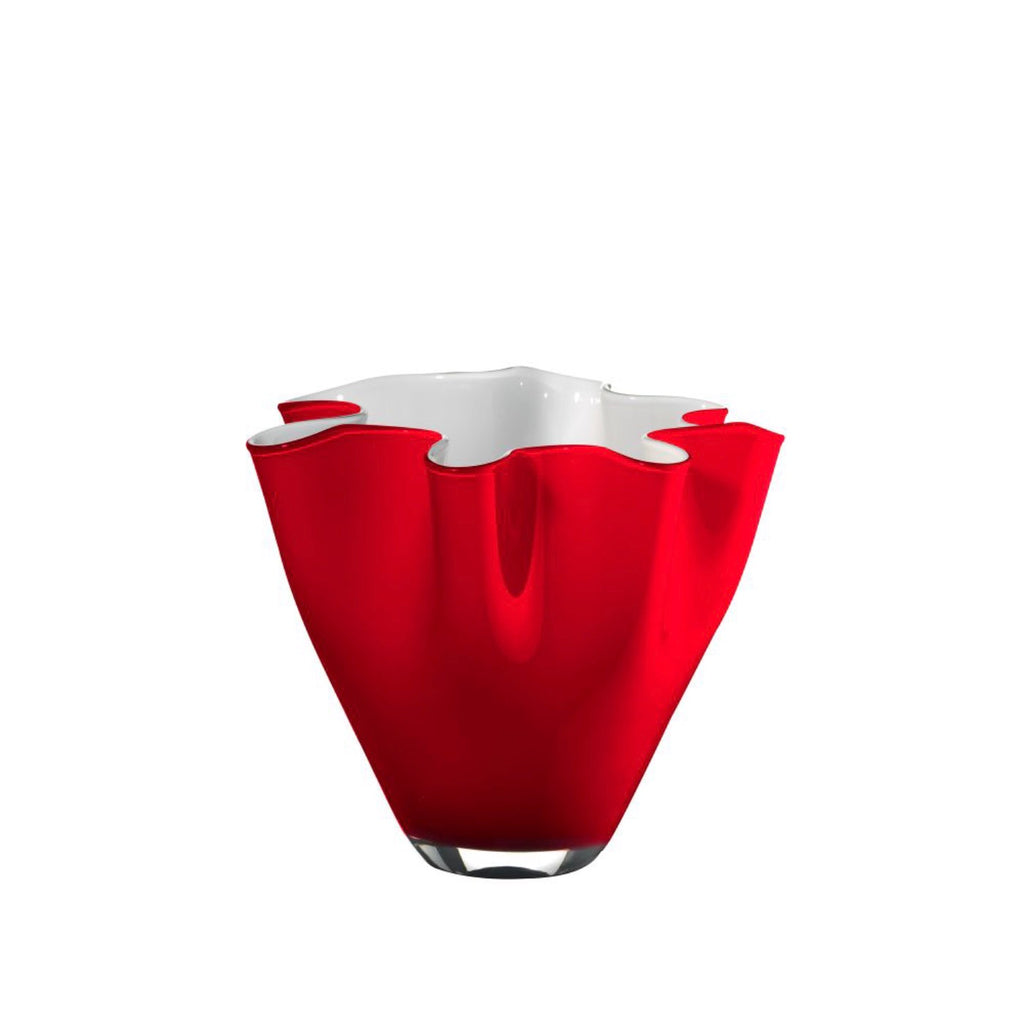 Wave - Vase - H24 Cm Ø28 Cm - Opale/Rouge
