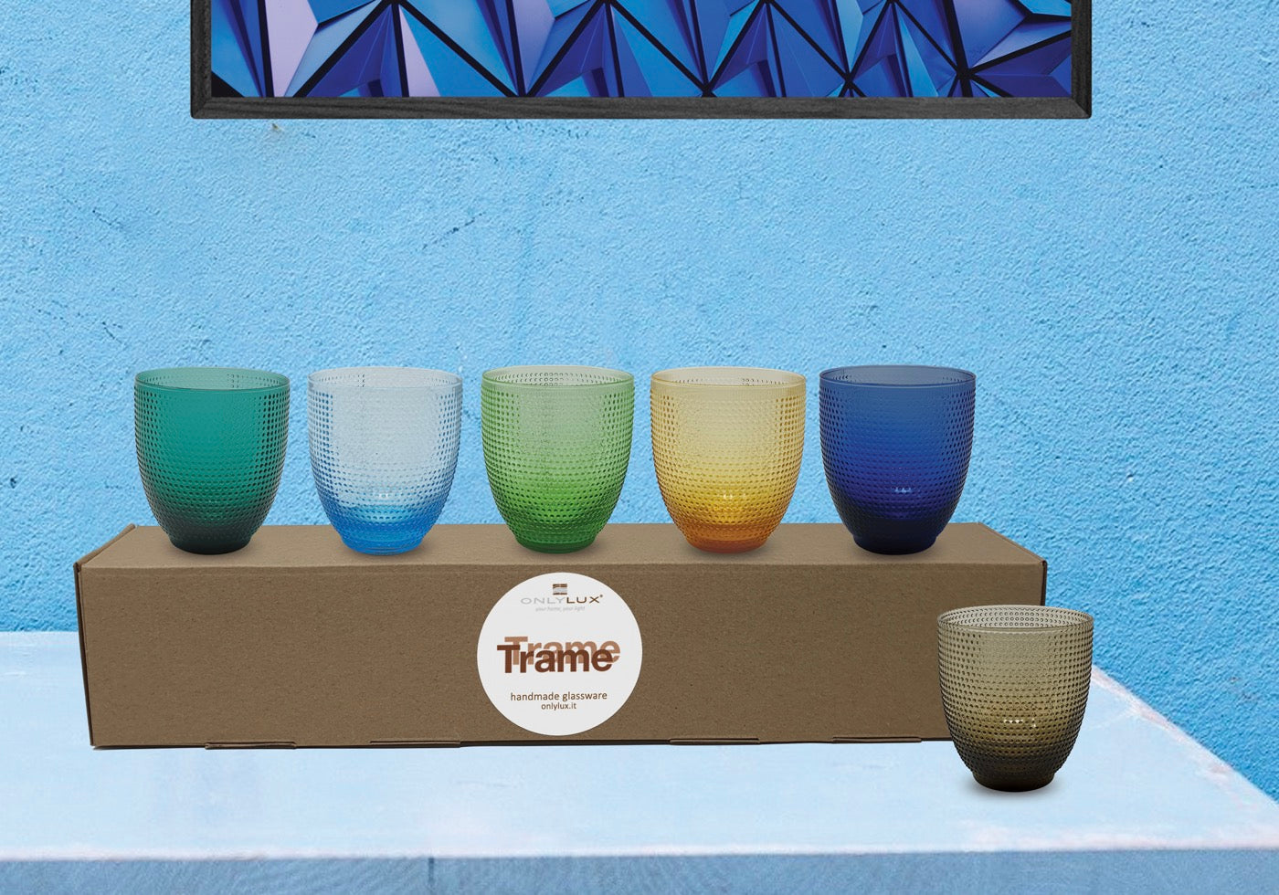 Trame - Lot De 6 Verres - H9,2 Cm - Coloris Assortis