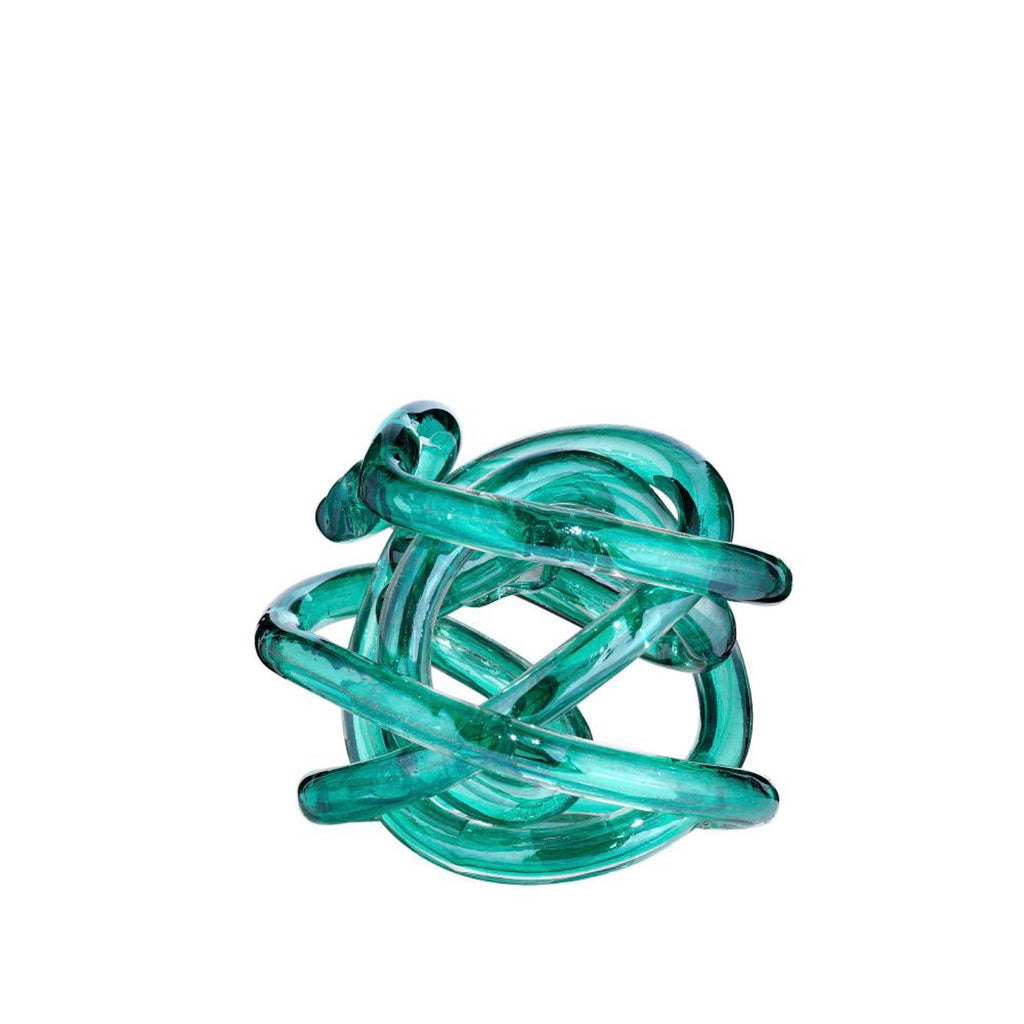 Il Nodo Dell'Amore - Sujet Décoratif - Ø14 Cm - Bleu Ciel Lustré Pailleté
