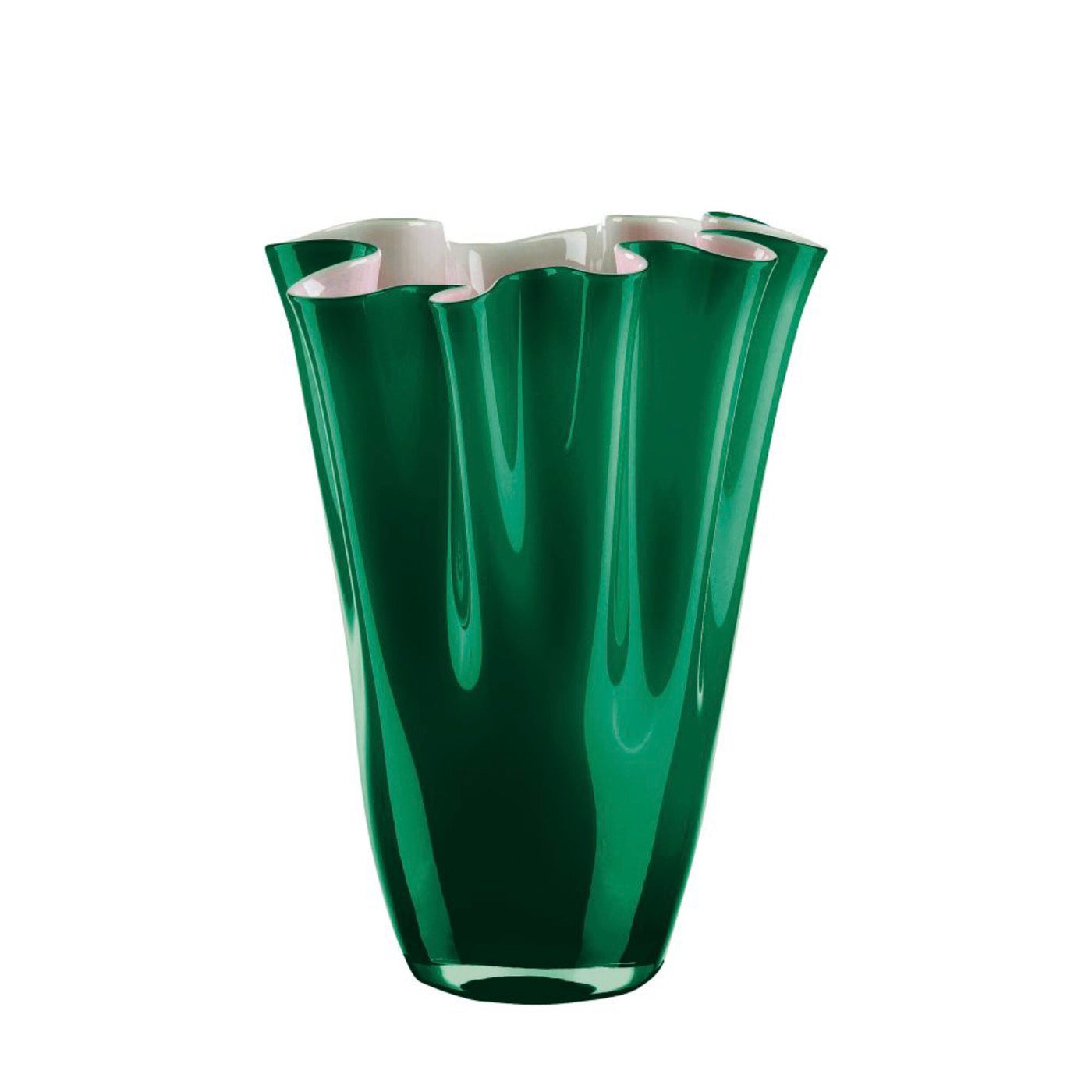 Wave - Vase - H30 Cm - Opale/Vert Forêt