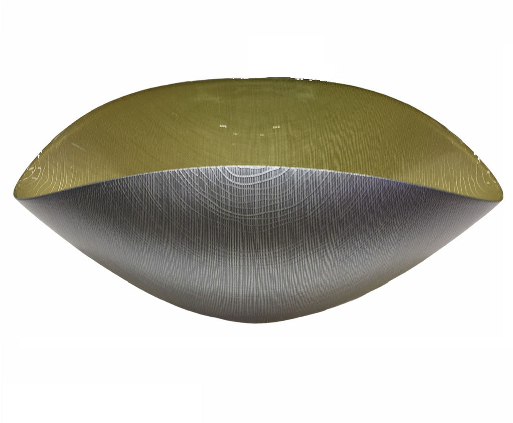 Burano - Centre De Table - 38x11 Cm - Gris Brume/Citron