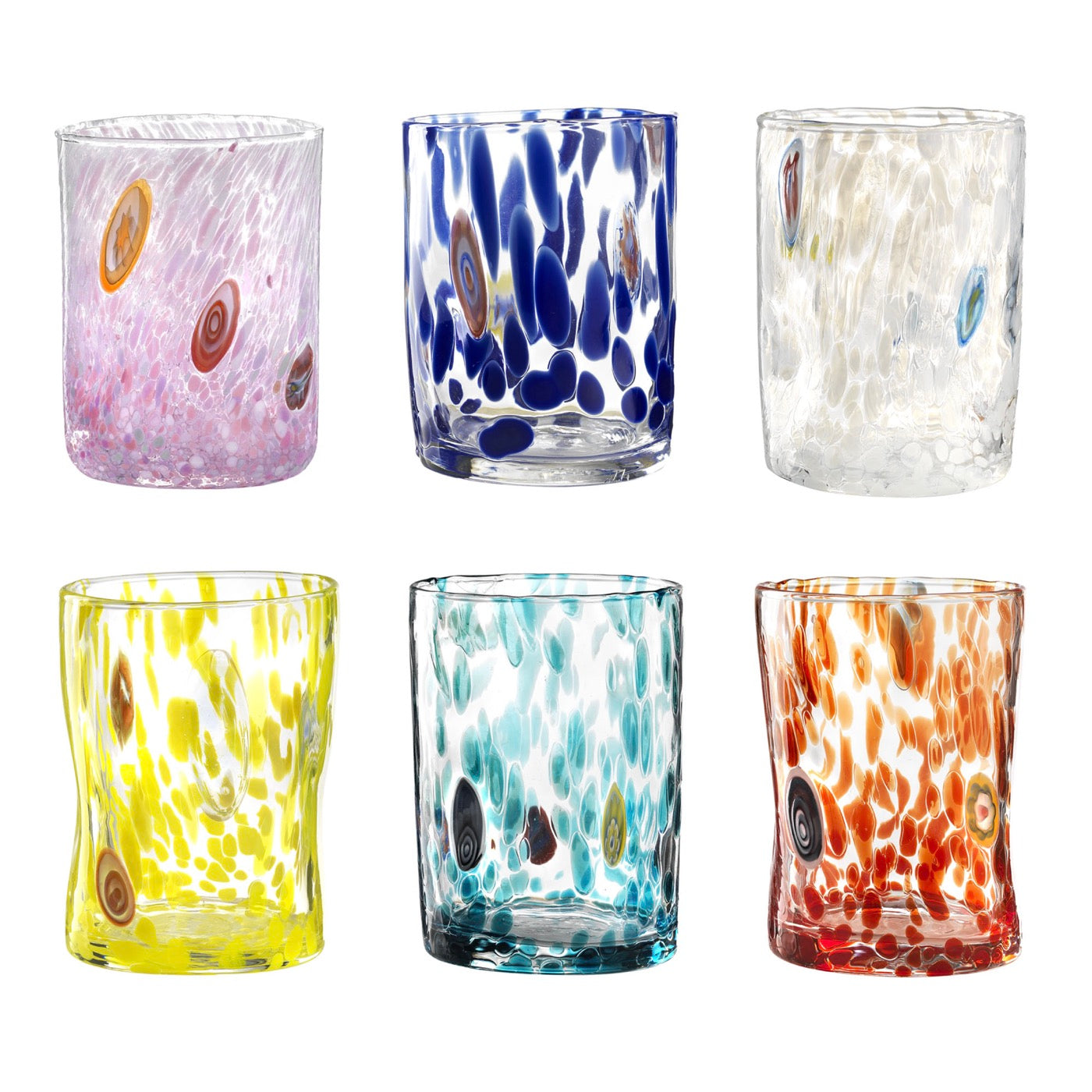 Murrine - Lot De 6 Verres À Eau - Coloris Assortis