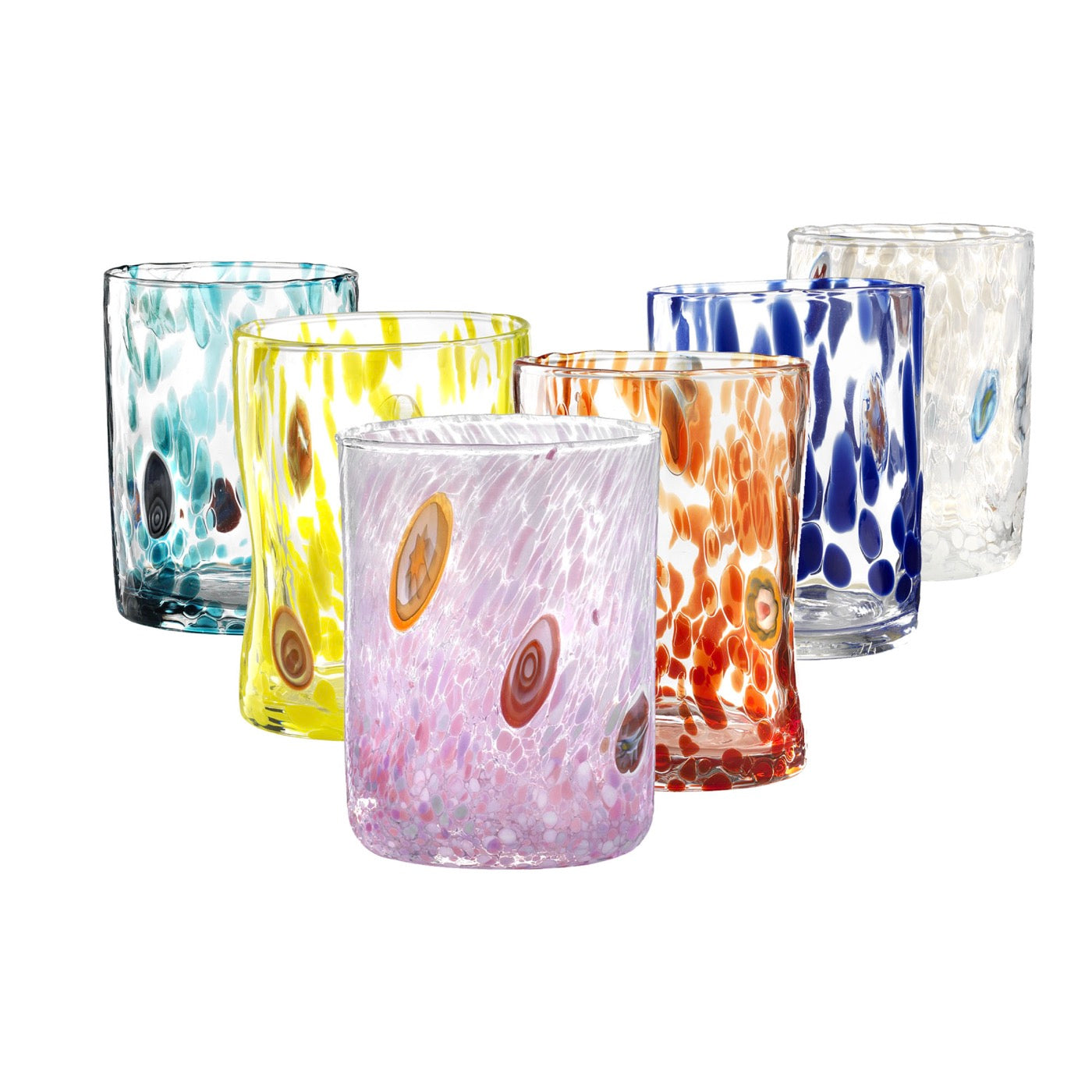 Murrine - Lot De 6 Verres À Eau - Coloris Assortis