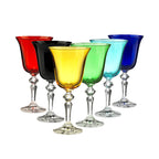 Zaccaria - Lot De 6 Verres À Eau À Pied - H18,5 Cm - Coloris Assortis