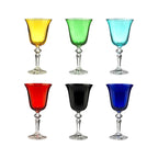 Zaccaria - Lot De 6 Verres À Vin - H17,5 Cm - Coloris Assortis