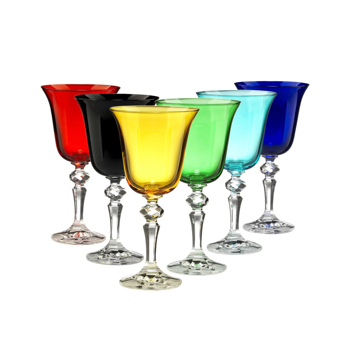 Zaccaria - Lot De 6 Verres À Vin - H17,5 Cm - Coloris Assortis