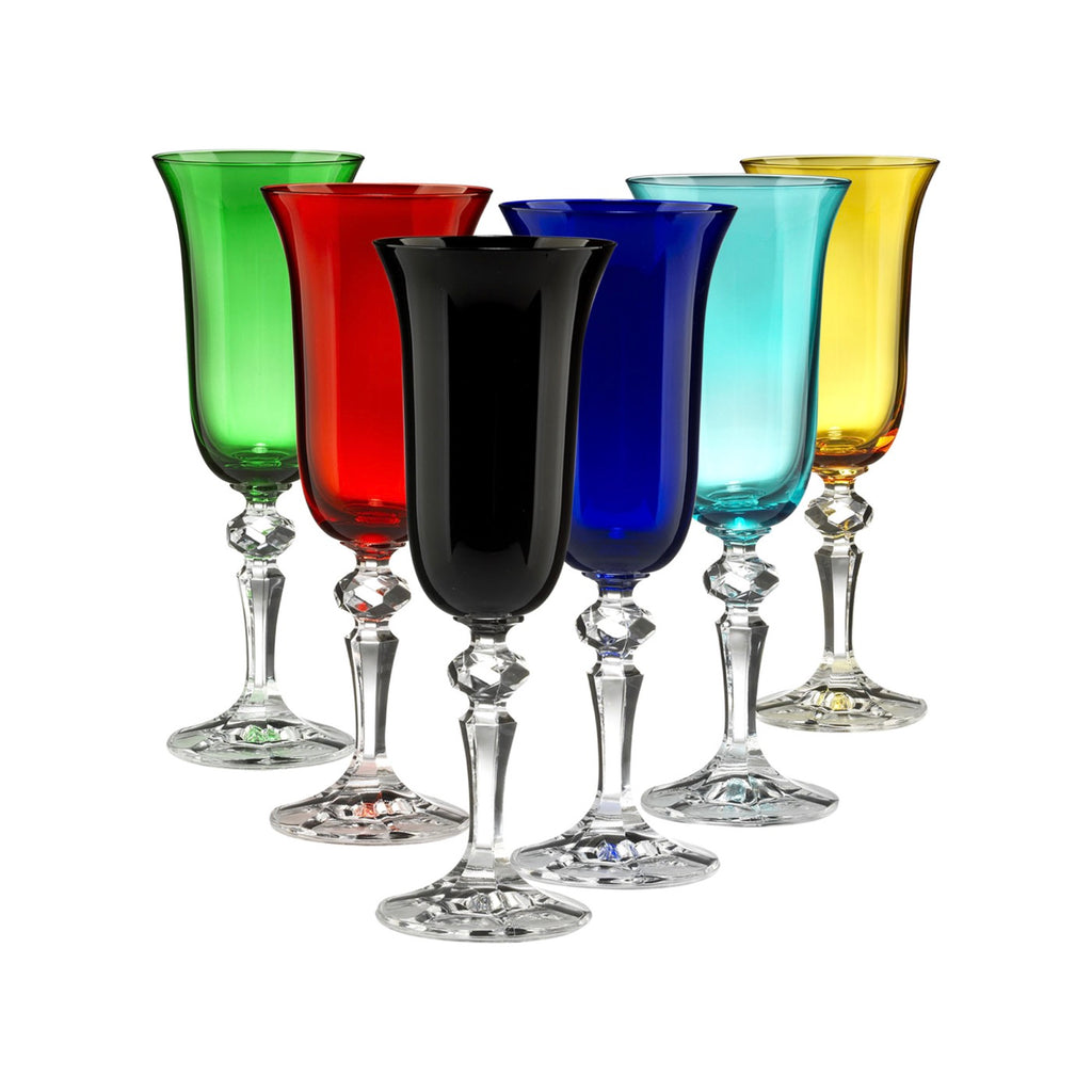 Zaccaria - Lot De 6 Flûtes - H20,8 Cm - Coloris Assortis