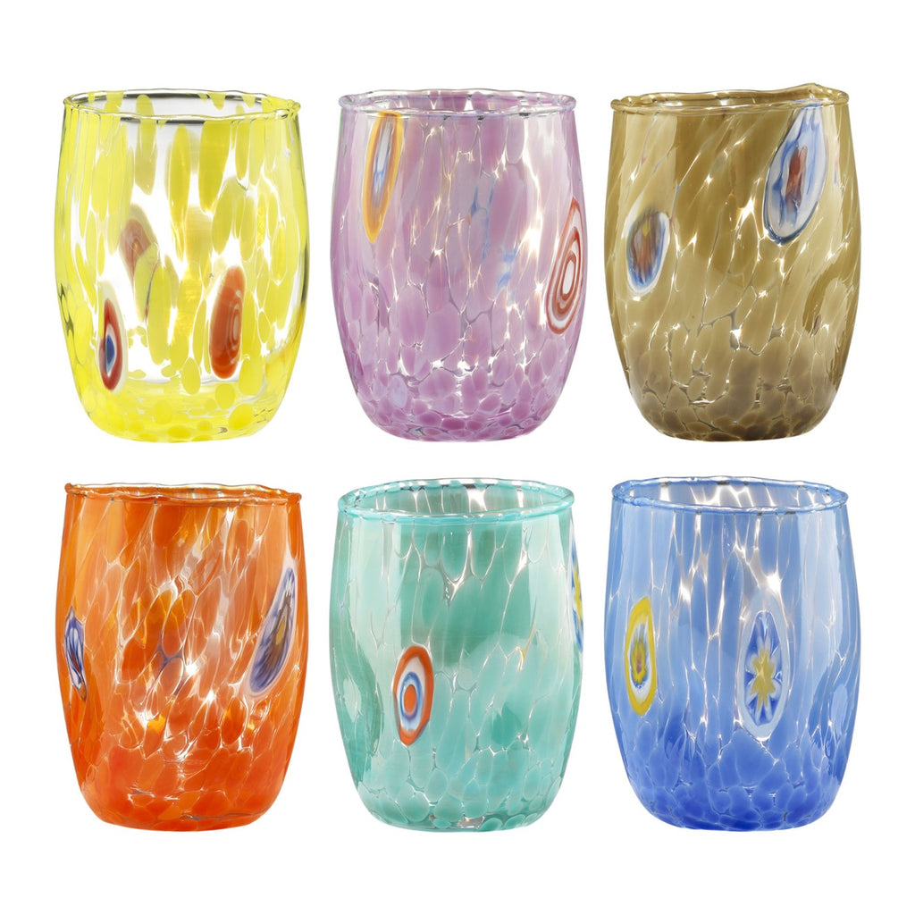 Bombetta - Lot De 6 Verres - H10 Cm - Décors Assortis