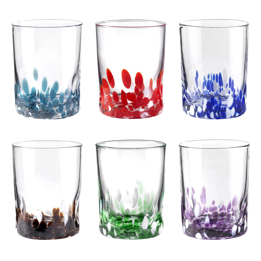 Venise - Lot De 6 Verres À Eau - H10 Cm - Coloris Assortis