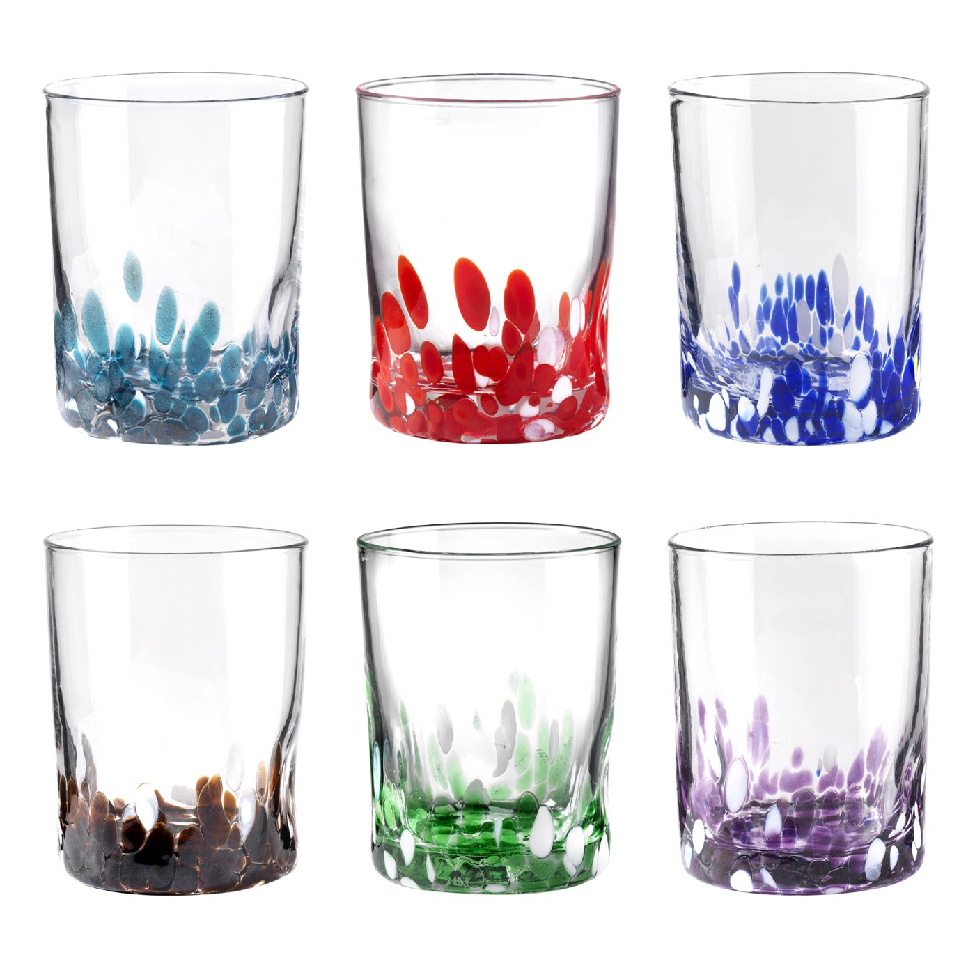 Venise - Lot De 6 Verres À Eau - H10 Cm - Coloris Assortis