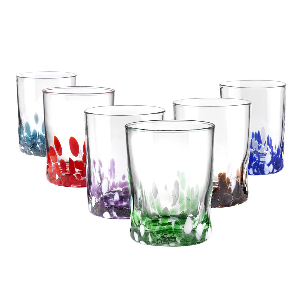 Venise - Lot De 6 Verres À Eau - H10 Cm - Coloris Assortis