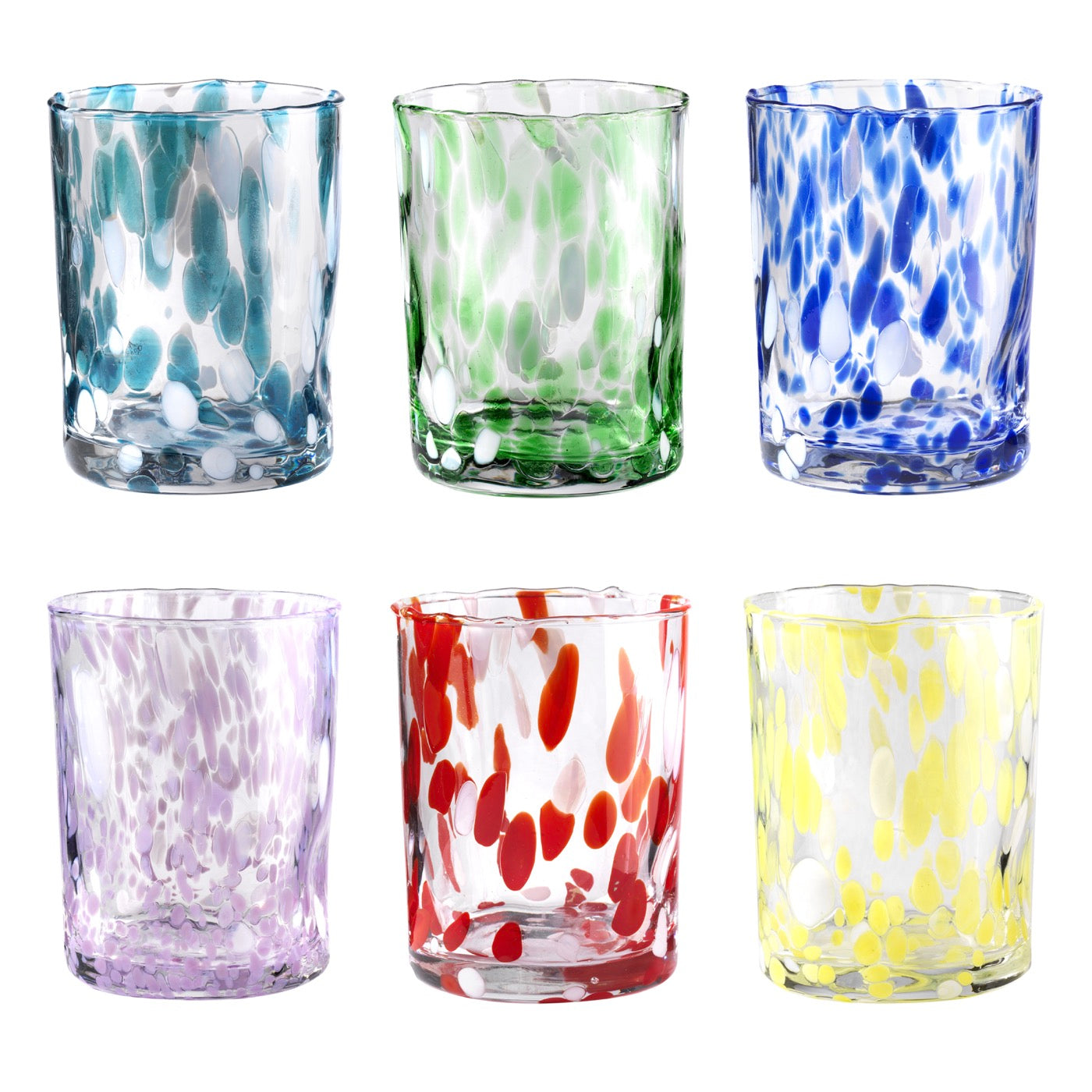 Carnaval - Lot De 6 Verres À Eau - H10 Cm - Coloris Assortis