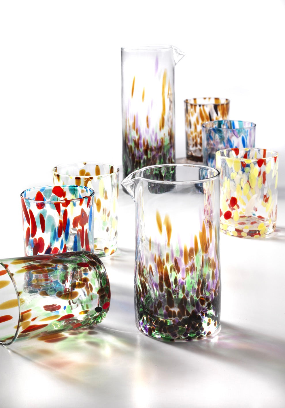 Banderoles - Lot De 6 Verres À Eau - H10 Cm - Coloris Assortis