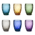 Diamond - Lot De 6 Verres - H10 Cm - Coloris Assortis