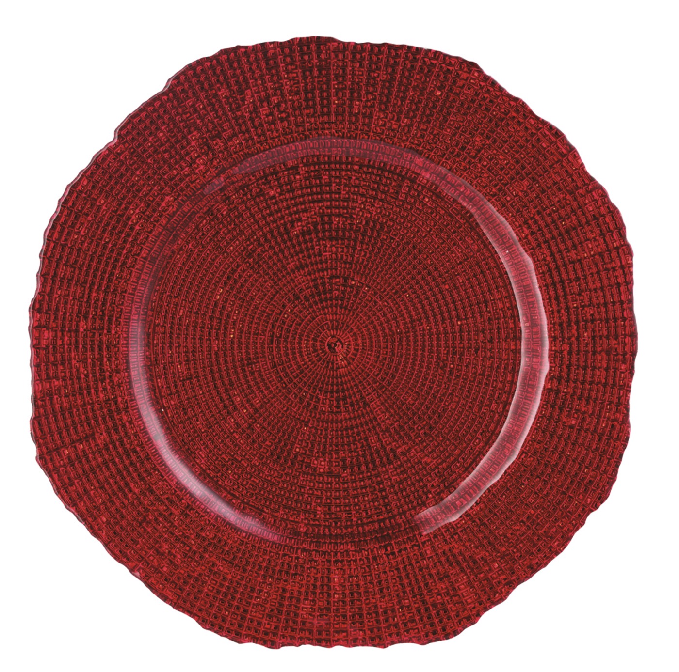 Aster - Sous-Assiette - Ø33 Cm - Rouge/Argent