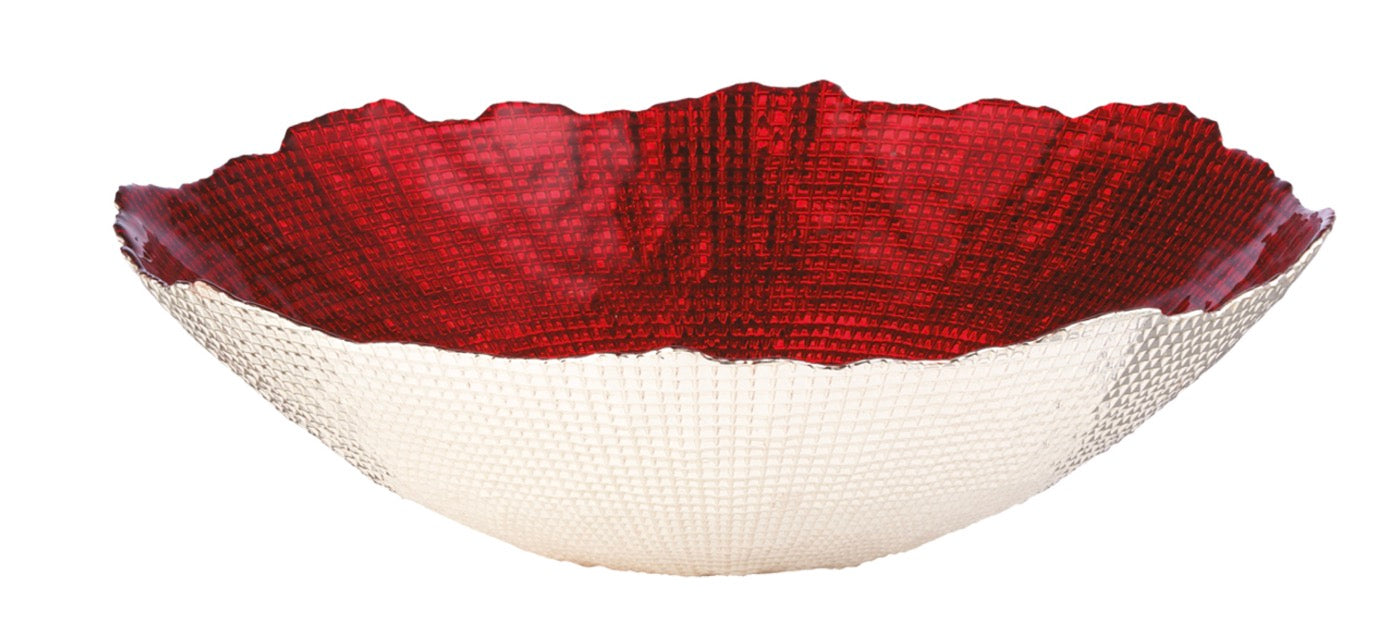 Aster - Centre De Table - Ø33 Cm - Rouge/Argent