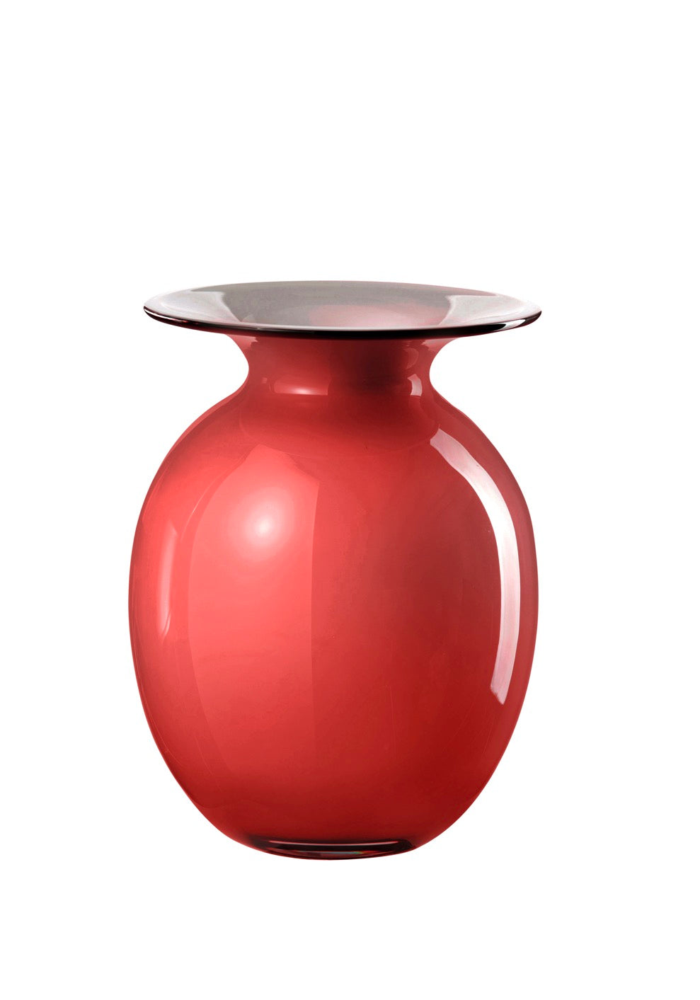 Bombetta - Vase - H25 Cm Ø19 Cm - Opale/Rouge