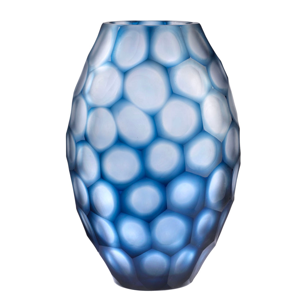 Geode - Vase Ovale - H31 Cm - Bleu