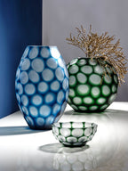 Geode - Vase Ovale - H31 Cm - Bleu