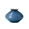 Anelli - Vase Ovale - H20 Cm Ø28 Cm - Opale/Bleu Orion