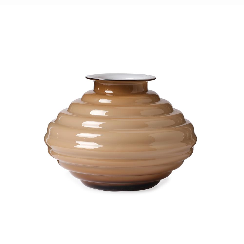 Anelli - Vase Ovale - H20 Cm Ø28 Cm - Opale/Fumé
