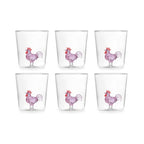 Pet Friends Madame Cocò - Lot De 6 Verres Décorés - H9,3 Cm