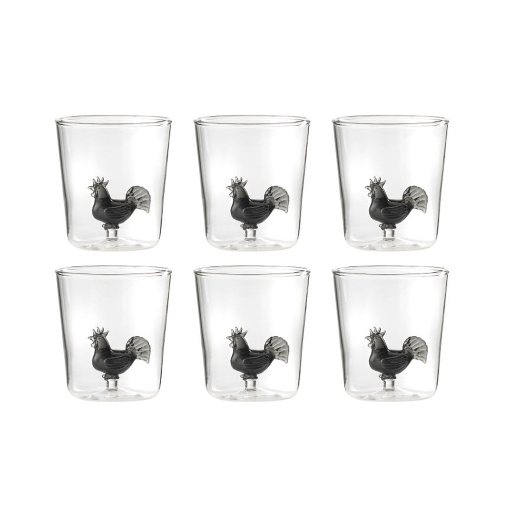 Pet Friends Cocò Noir - Lot De 6 Verres Décorés - H9,3 Cm