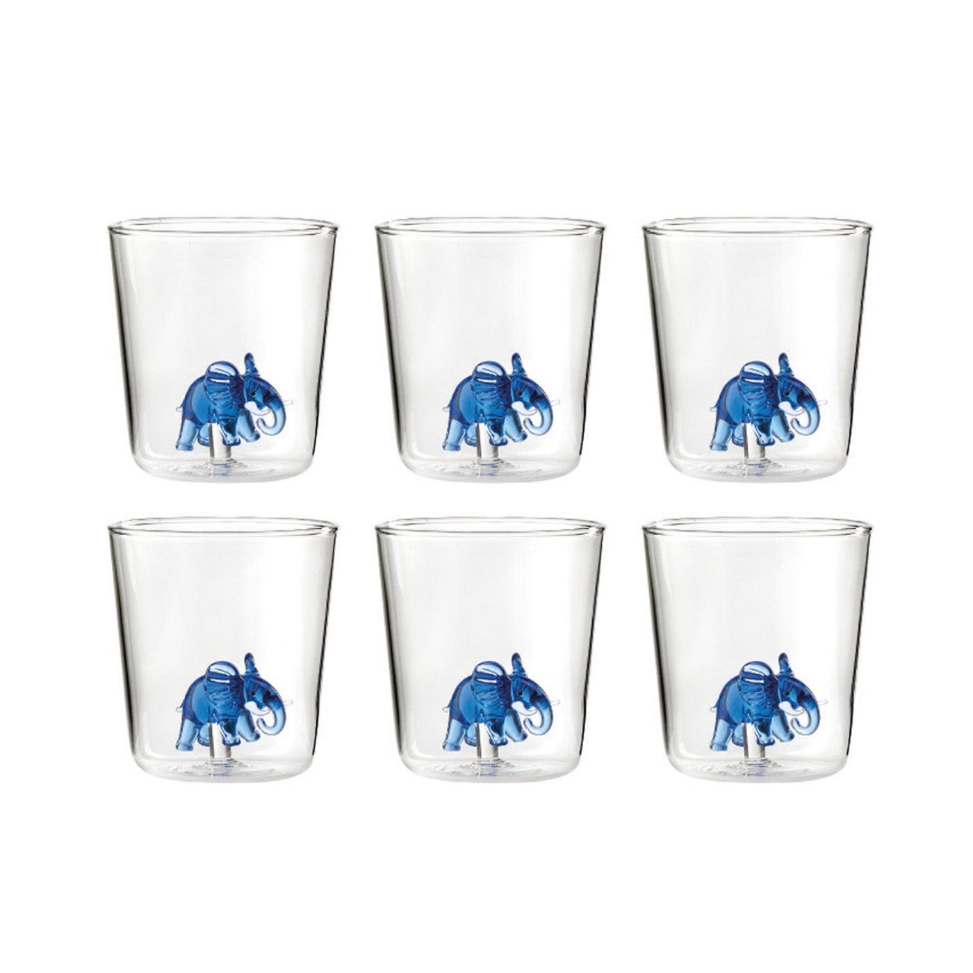 Savana Family Monsieur Savane - Lot De 6 Verres Décorés - H9,3 Cm