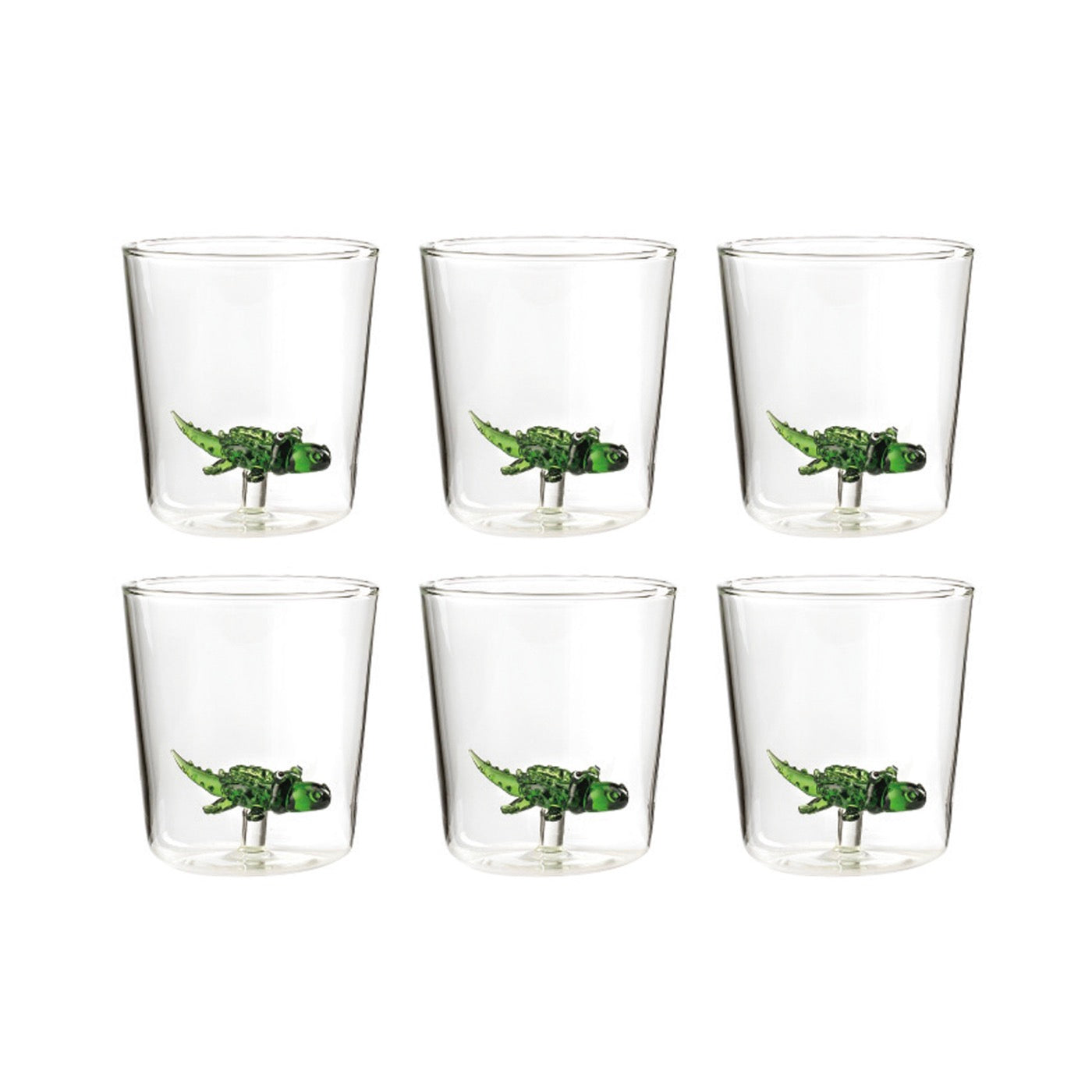 Savana Family Crocó - Lot De 6 Verres Décorés - H9,3 Cm