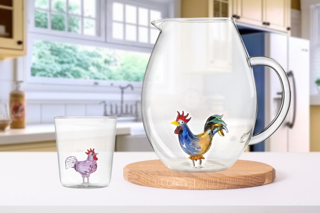 Pet Friends Cocoricó - Verre Décoré - H9,3 Cm