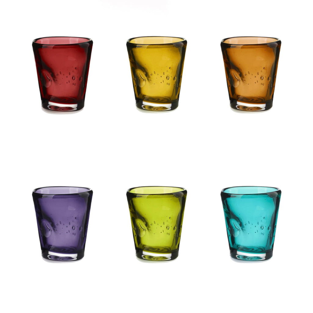 Eolo - Lot De 6 Verres À Liqueur - H6,5 Cm - Coloris Assortis