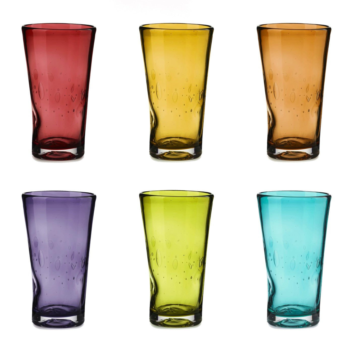Eolo - Lot De 6 Verres Long Drink - H14 Cm - Coloris Assortis
