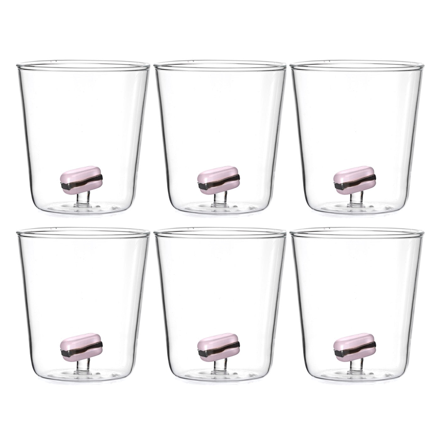Candies Sandwich - Lot De 6 Verres Décorés - H9,3 Cm