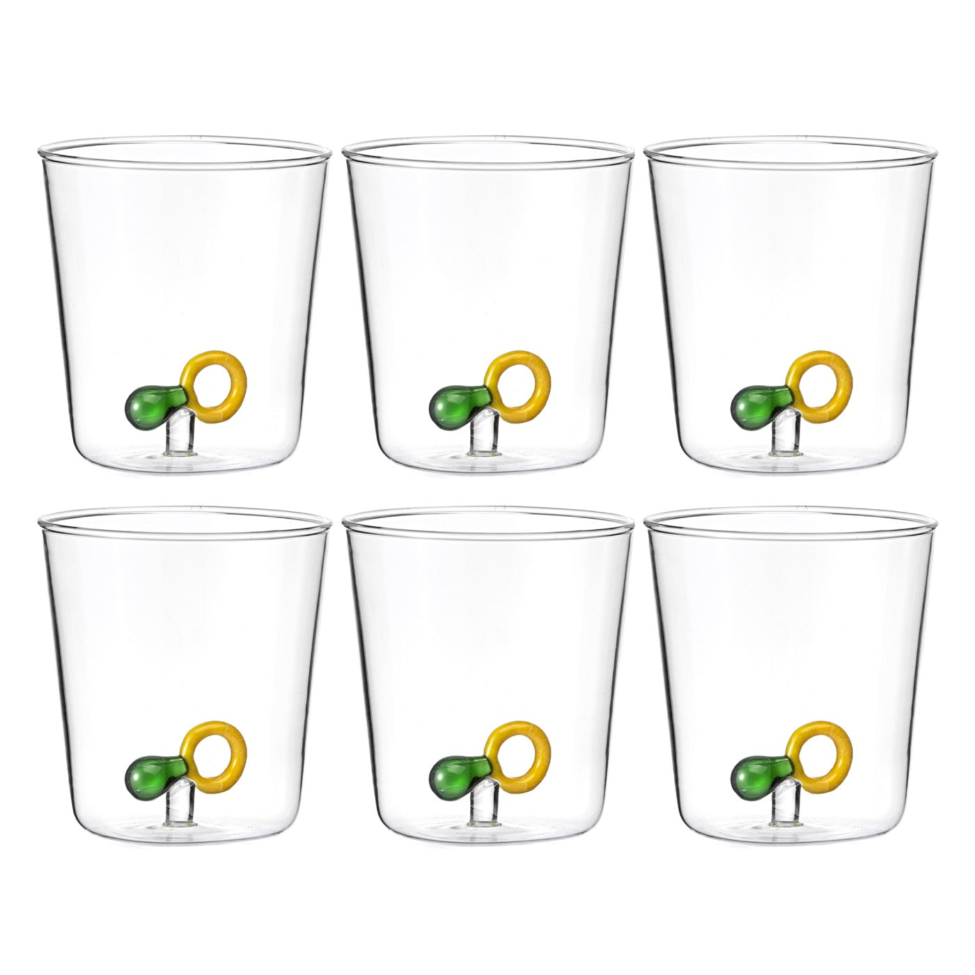 Candies Ciuccio - Lot De 6 Verres Décorés - H9,3 Cm