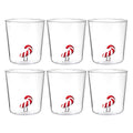 Candies Bastoncino - Lot De 6 Verres Décorés - H9,3 Cm