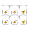 Dinos Brontosaure - Lot De 6 Verres Décorés - H9,3 Cm
