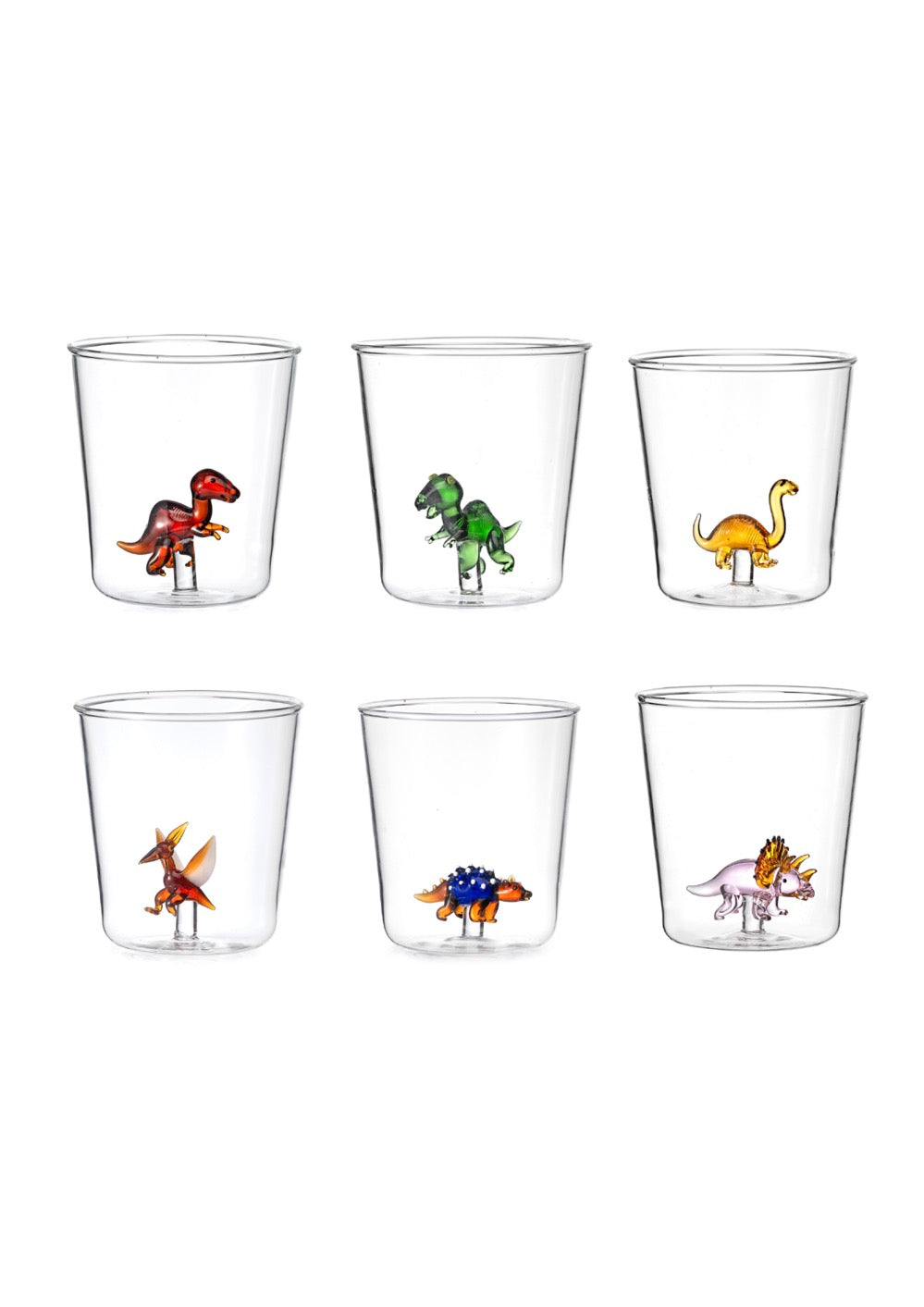 Dinos Mix 1 - Lot De 6 Verres Décorés