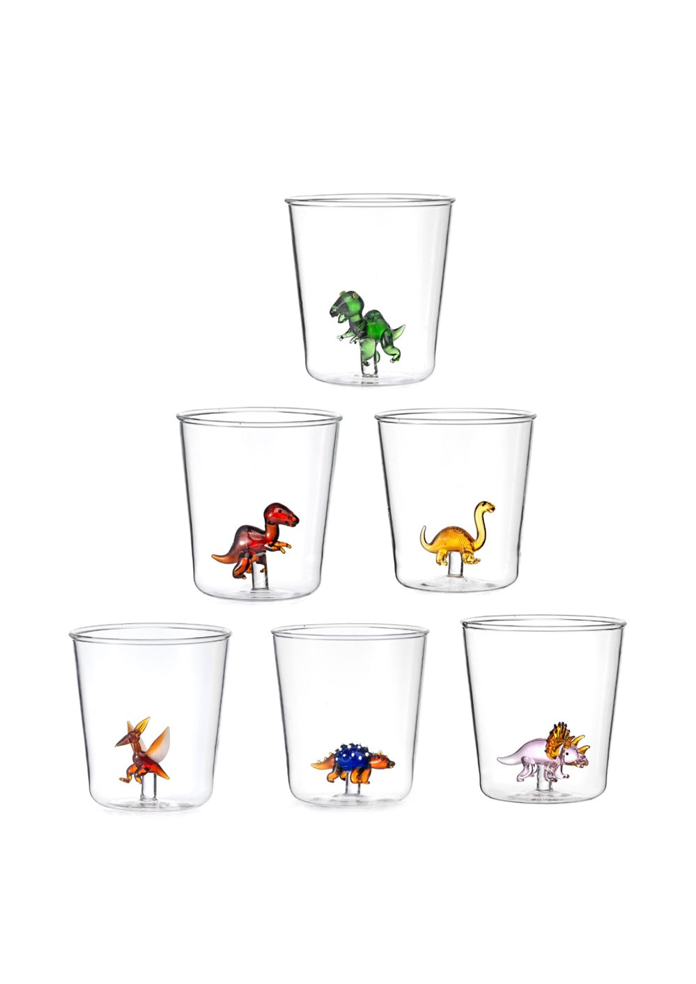 Dinos Mix 1 - Lot De 6 Verres Décorés