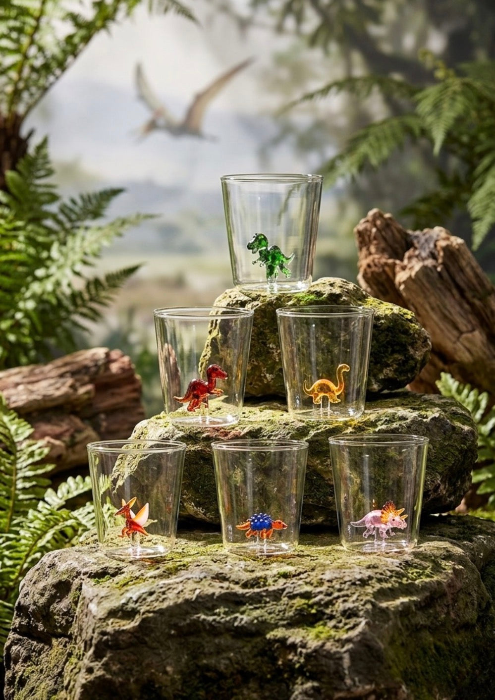 Dinos Mix 1 - Lot De 6 Verres Décorés