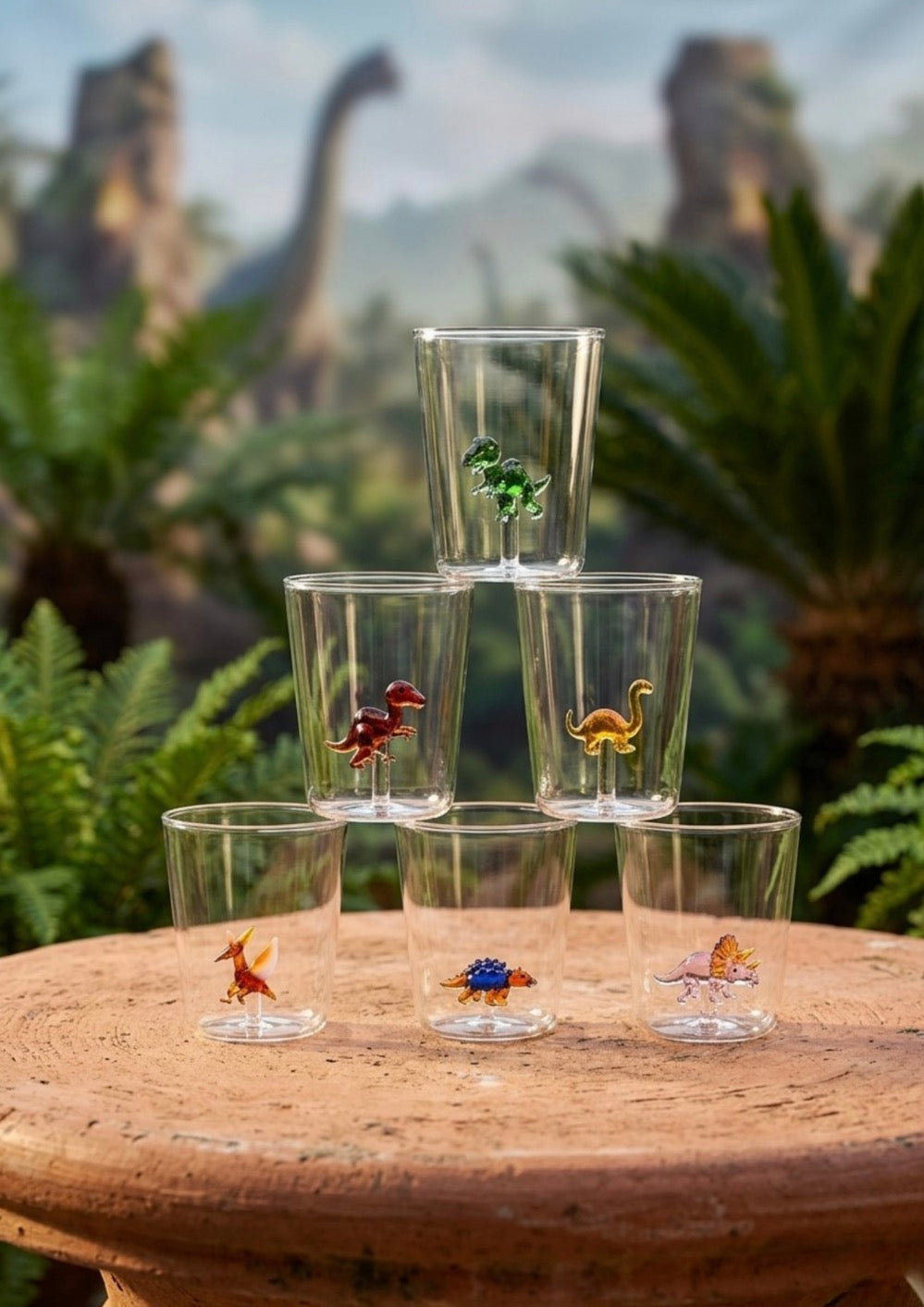 Dinos Mix 1 - Lot De 6 Verres Décorés