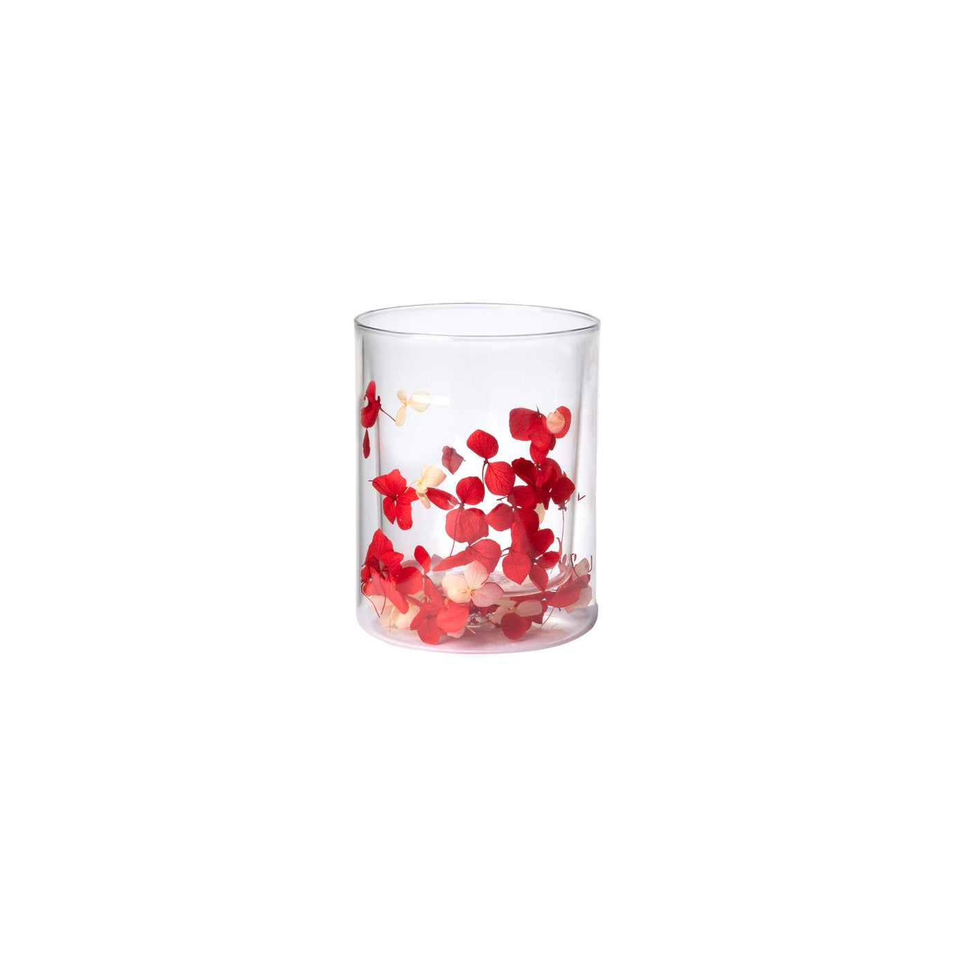 Flovers Petals - Lot De 6 Verres - H10,5 Cm - Blanc/Rouge
