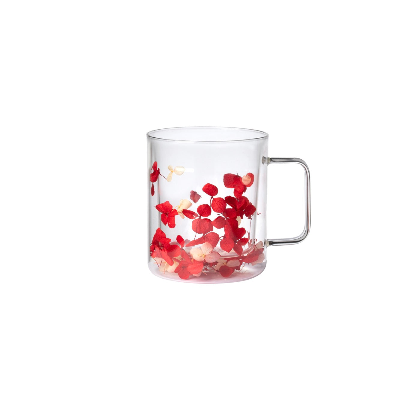 Flovers Petals - Lot De 6 Mugs - H11 Cm - Blanc/Rouge