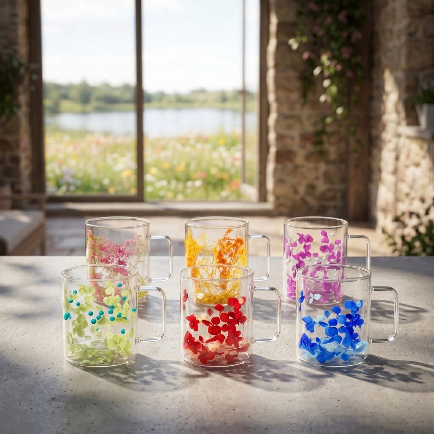 Flovers - Lot De 6 Mugs - H11 Cm - Coloris Assortis