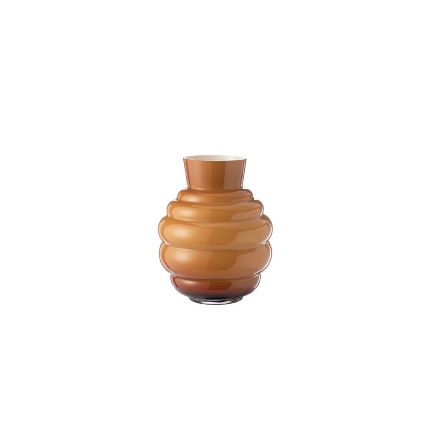 Ninfa - Vase - H25,5 Cm - Blanc Lait/Tabac