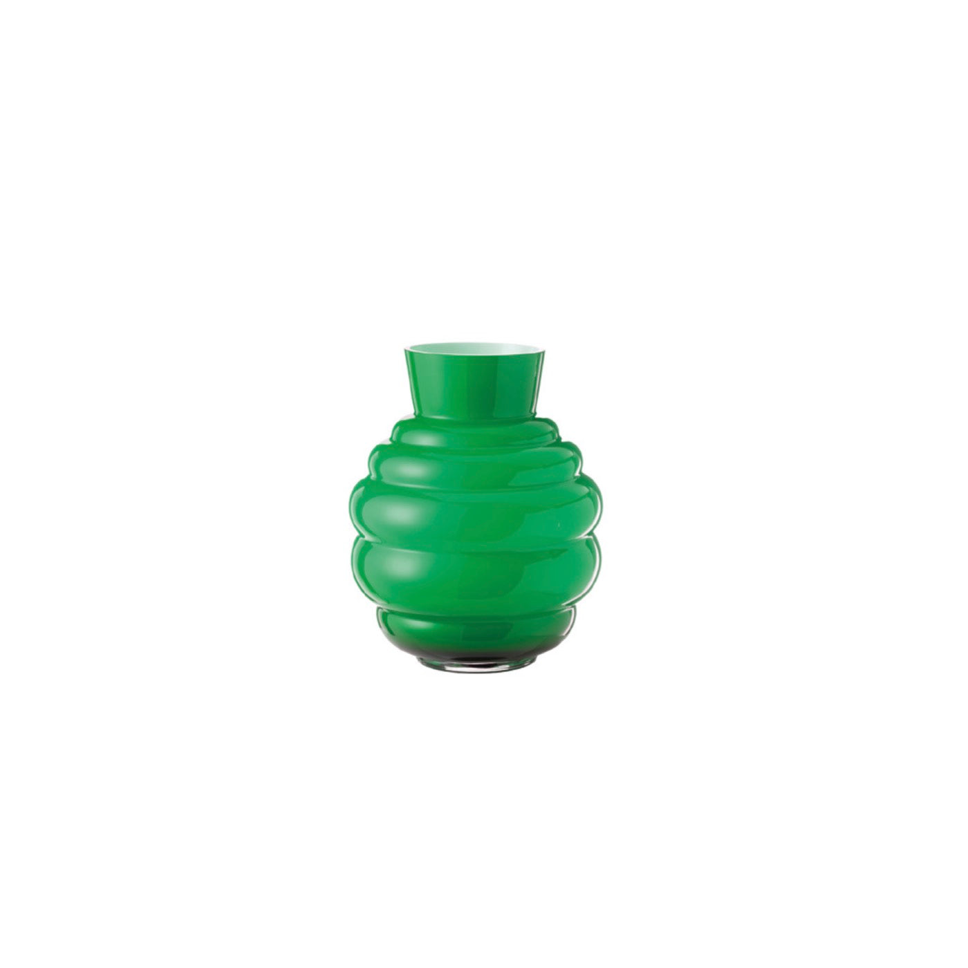 Ninfa - Vase - H25,5 Cm - Blanc Lait/Vert Émeraude